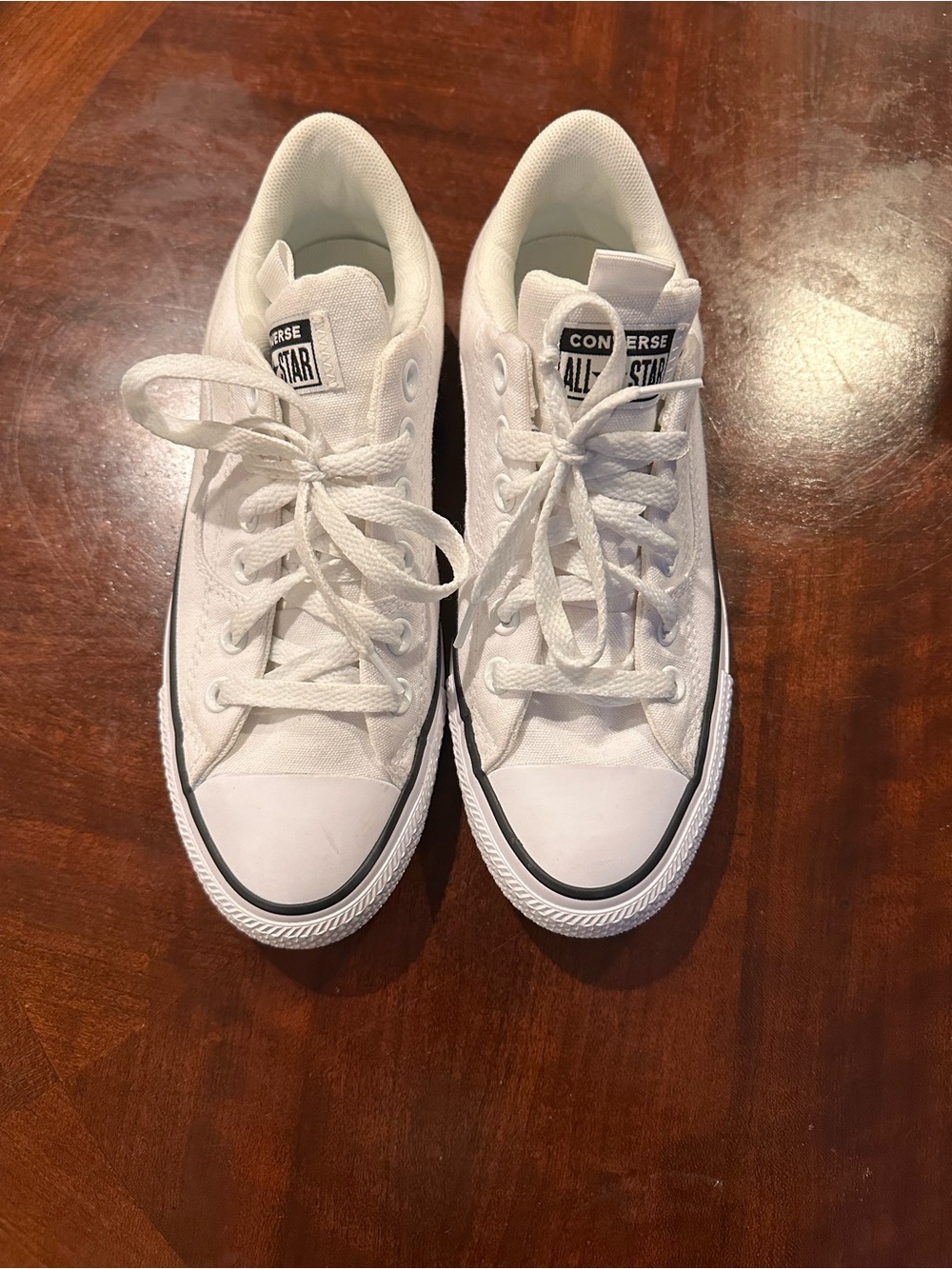 Converse Men's Classic Low-Top Sneakers in White with Black Trim